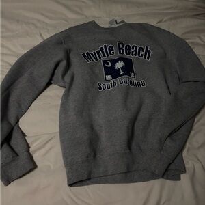 Jerzees Gray Myrtle Beach Crewneck Sweater